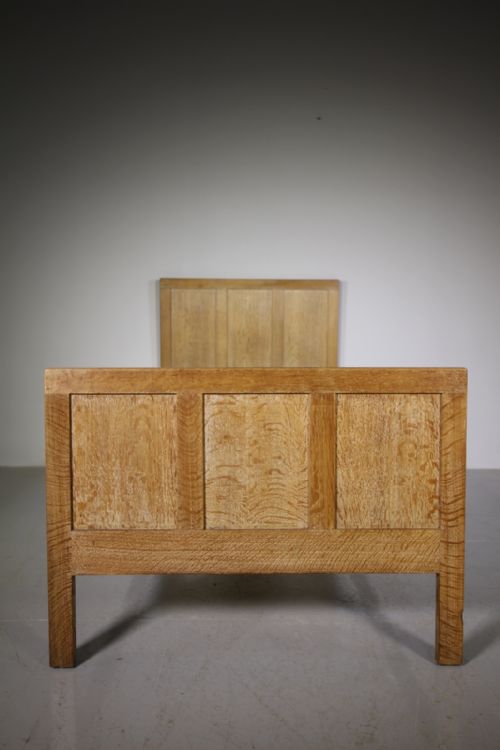 Heals Antique Oak Single Bed & Ticking Base