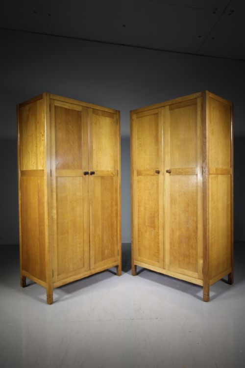 Wonderful Pair of Gordon Russell Oak Wardrobes -Labelled