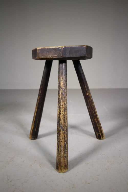 Early 19th Century Antique Elm Octagonal Stool
