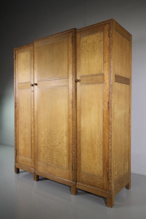 Heals of London Antique Oak Triple Wardrobe
