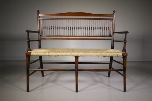 19th Century Arts & Crafts Antique Susssex Style Bench