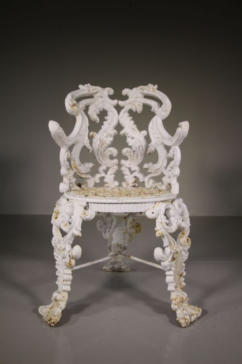 Regency English Antique Cast Iron Garden Chair