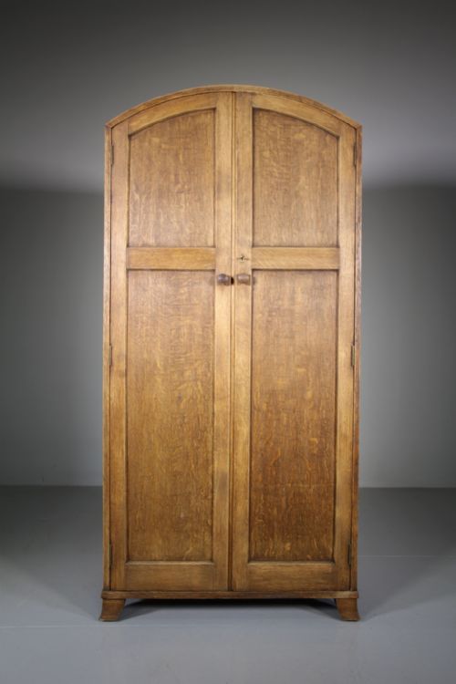 Heals of London 1930'S Arched Top Oak Wardrobe