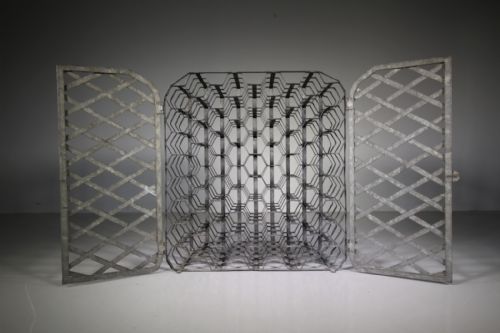 English 1920'S Honeycomb Patent Metal Wine Cage
