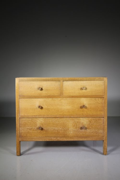 1920'S Heals of London Oak Chest of Drawers - Labelled