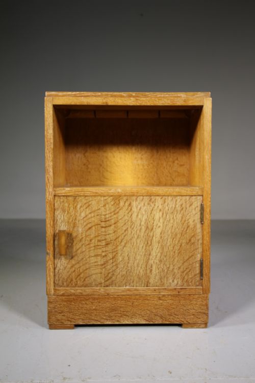 1930'S Heals of London Oak Bedside Cabinet - Labelled