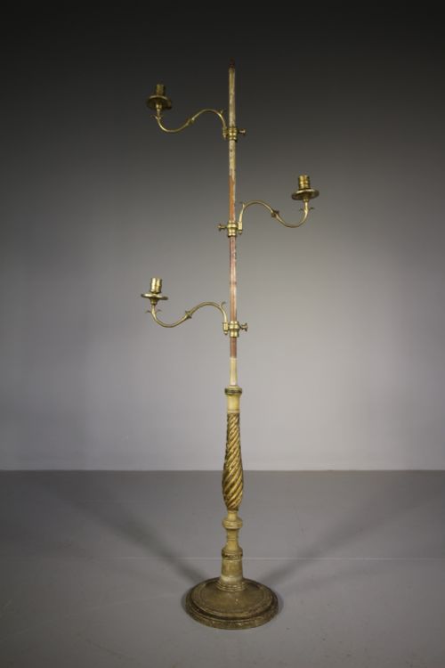 English 19th Century Antique Triple Candle Stand