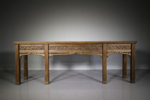English 19th Century Gothic Oak Console Table