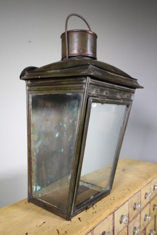 English Wall Mounted 19th Century Antique Copper Lantern