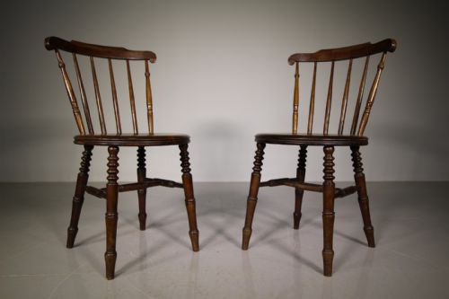Set of Ten 19th Century Antique Penny Windsor Dining Chairs