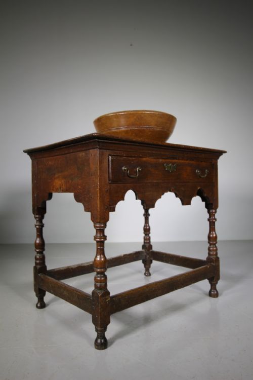English 18th Century Antique Oak Lowboy Table
