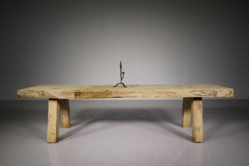English 19th Century Antique Ash Pig Coffee Table