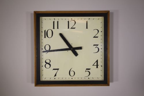 Large English 1930'S Factory Wall Clock - Working