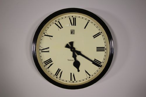 English 1930'S Factory Wall Clock - Working