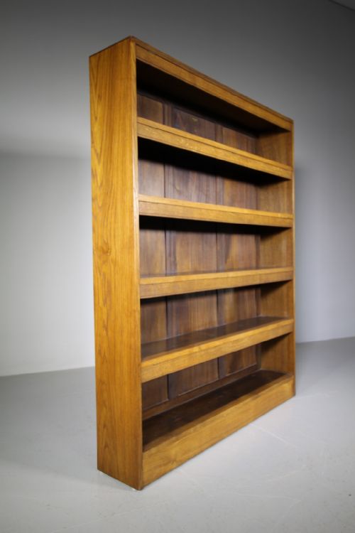 Large Arthur Simspon 1930'S Oak Open Bookcase