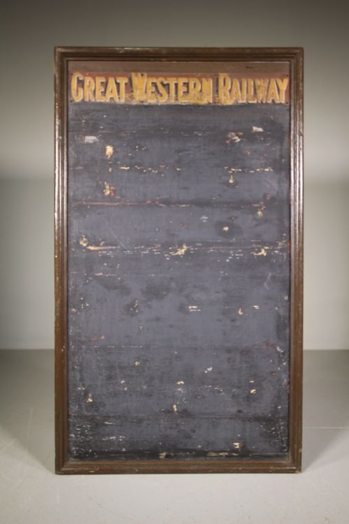 Large 19th Century Antique Great Western Railway Notice Board