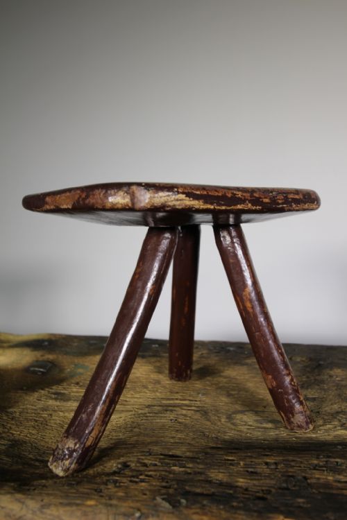 Georgian Antique Elm Primitive Antique Stool
