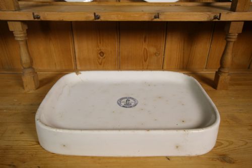 Edwardian Antique Parnalls Grocers Creamware Slab