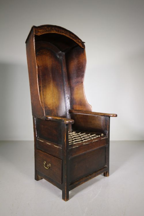 Wonderful Georgian Hooded Antique Lambing Armchair
