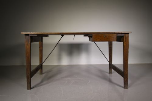 1930'S Folding Military Oak Barracks Table