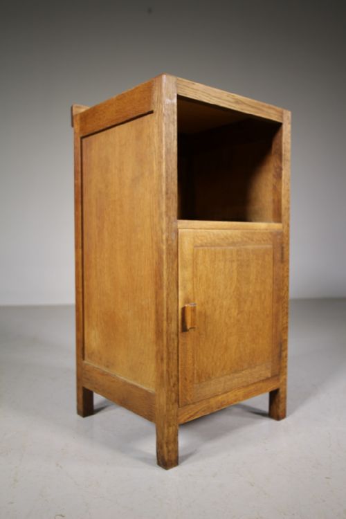 1920'S Heals of London Oak Bedside Cabinet