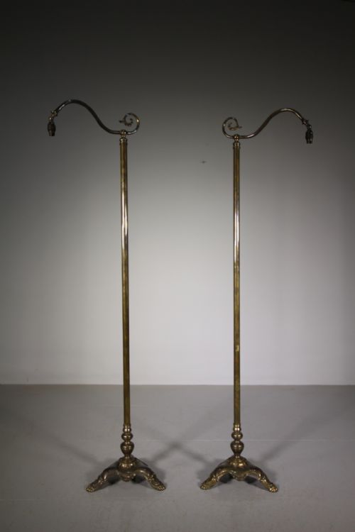 Pair of 1930'S Officers Club Brass Floor Lamps