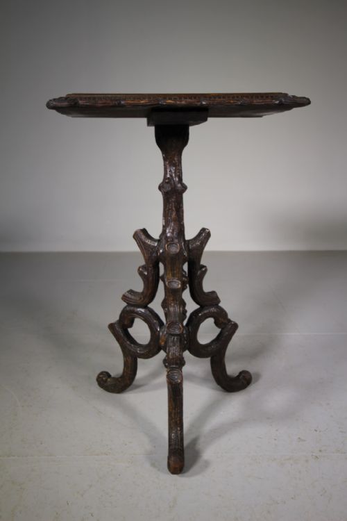 19th Century Antique Black Forest Rustic Side Table