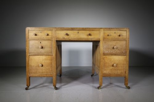 1920'S Heals of London Writing Oak Desk - Labelled