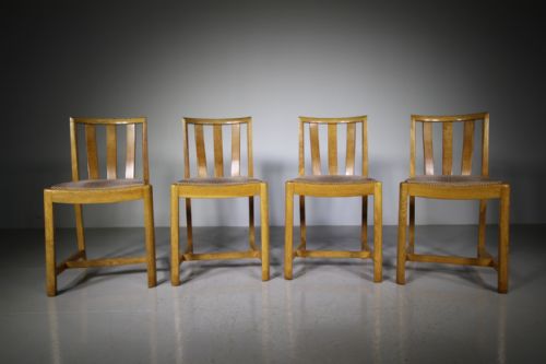 Set of Four Heals Oak 1930'S Dining Chairs -Labelled
