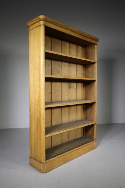 English 19th Century Antique Oak Open Bookcase
