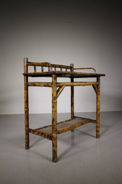 19th Century English Antique Bamboo Side Table