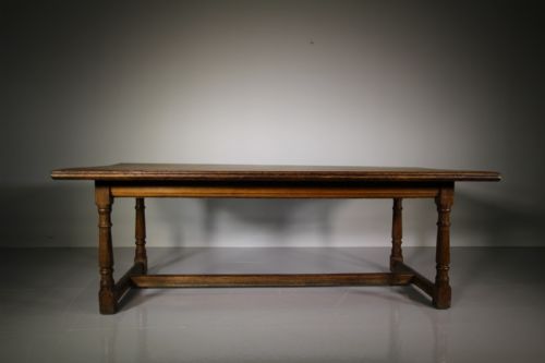 Large English 19th Century Antique Oak Dining Table
