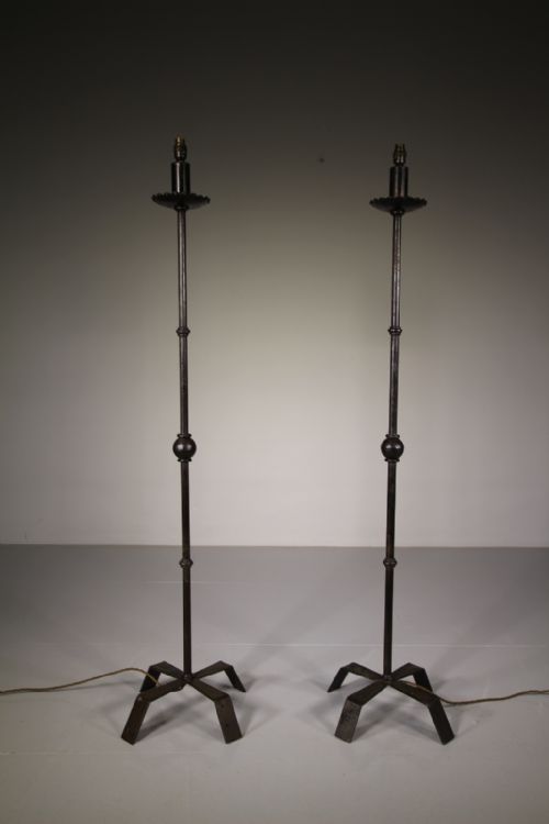 Pair of 1930'S Iron Standard Lamps