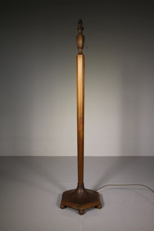 Heals of London 1930'S Walnut Standard Lamp