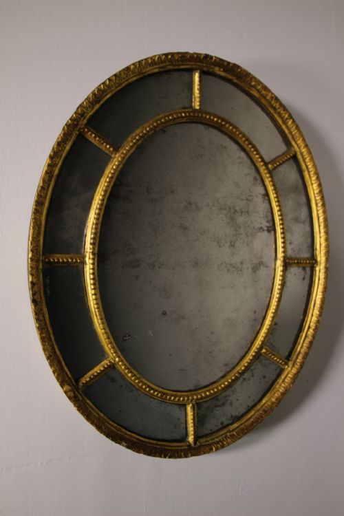 18th Century Antique Gilt Oval Mirror