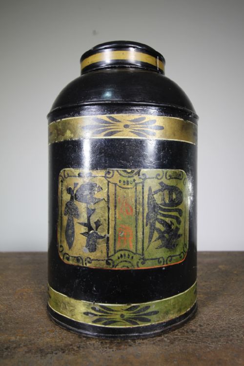English 19th Century Antique Toleware Tea Canister