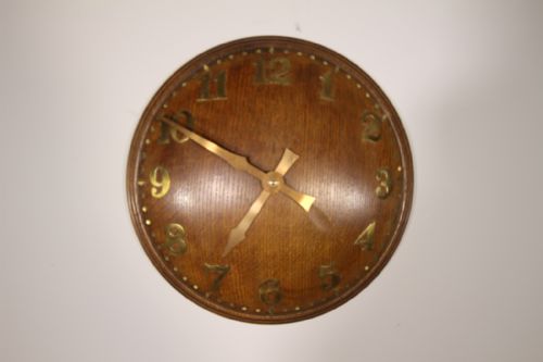 Heals of London Antique Oak Convex Wall Clock