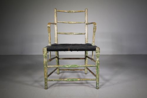 English Georgian Country Antique Chair in Paint
