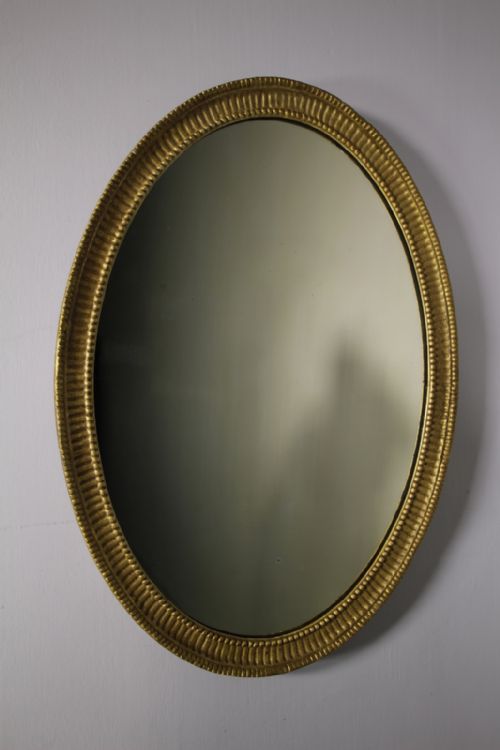 19th Century English Antique Gilt Oval Mirror