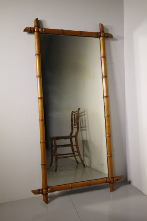 19th Century Simulated Bamboo Antique Mirror