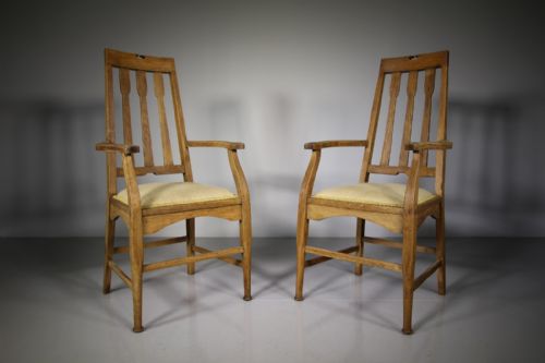 Pair of E.a Taylor Antique Chairs by Wylie & Lockhead