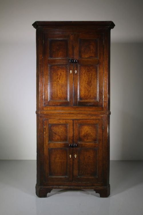 Georgian Welsh Antique Period Oak Corner Cupboard