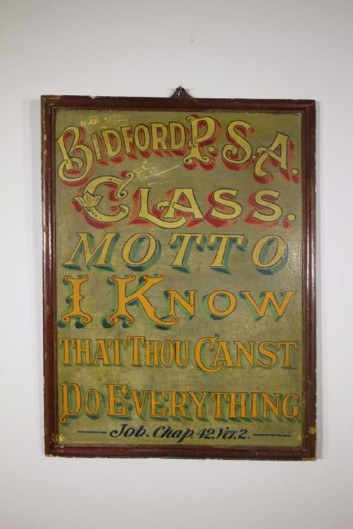 Large Edwardian Antique School Sign in Original Paint