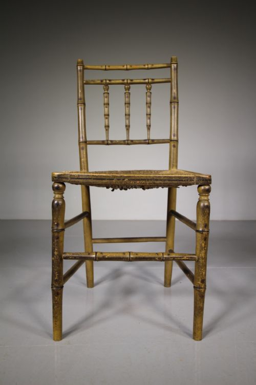 Regency Simulated Bamboo Antique Side Chair
