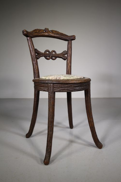 19th Century Black Forest Antique Side Chair