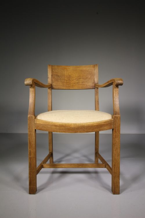 1930'S Heals of London Oak Desk Chair - Labelled
