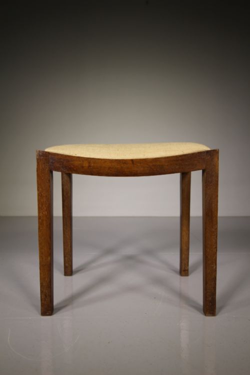 Heals 1920'S Oak Upholstered Stool