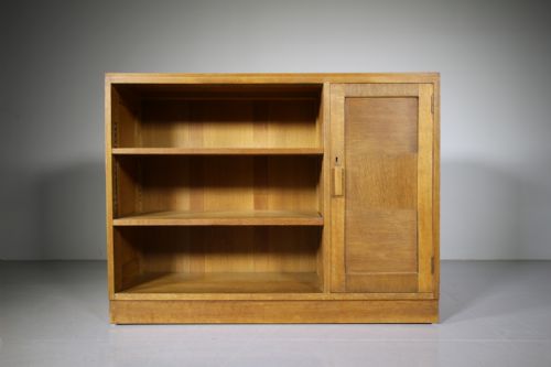1930'S Heals Oak Bookcase Cabinet-labelled