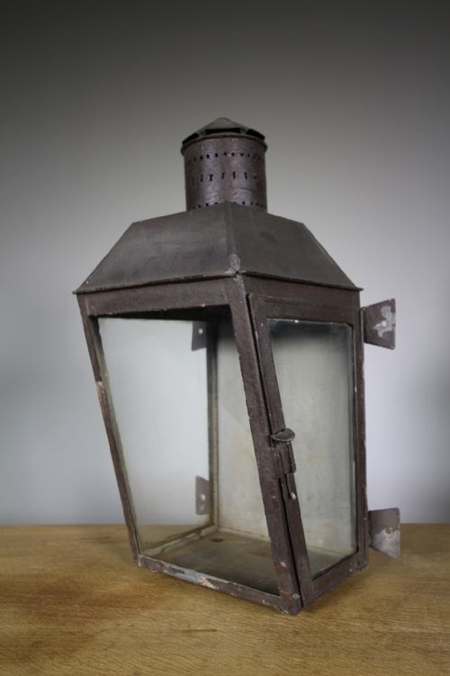 English 19th Century Antique Toleware Wall Lantern
