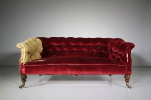 19th Century Antique Howard & Sons Upholstered Sofa